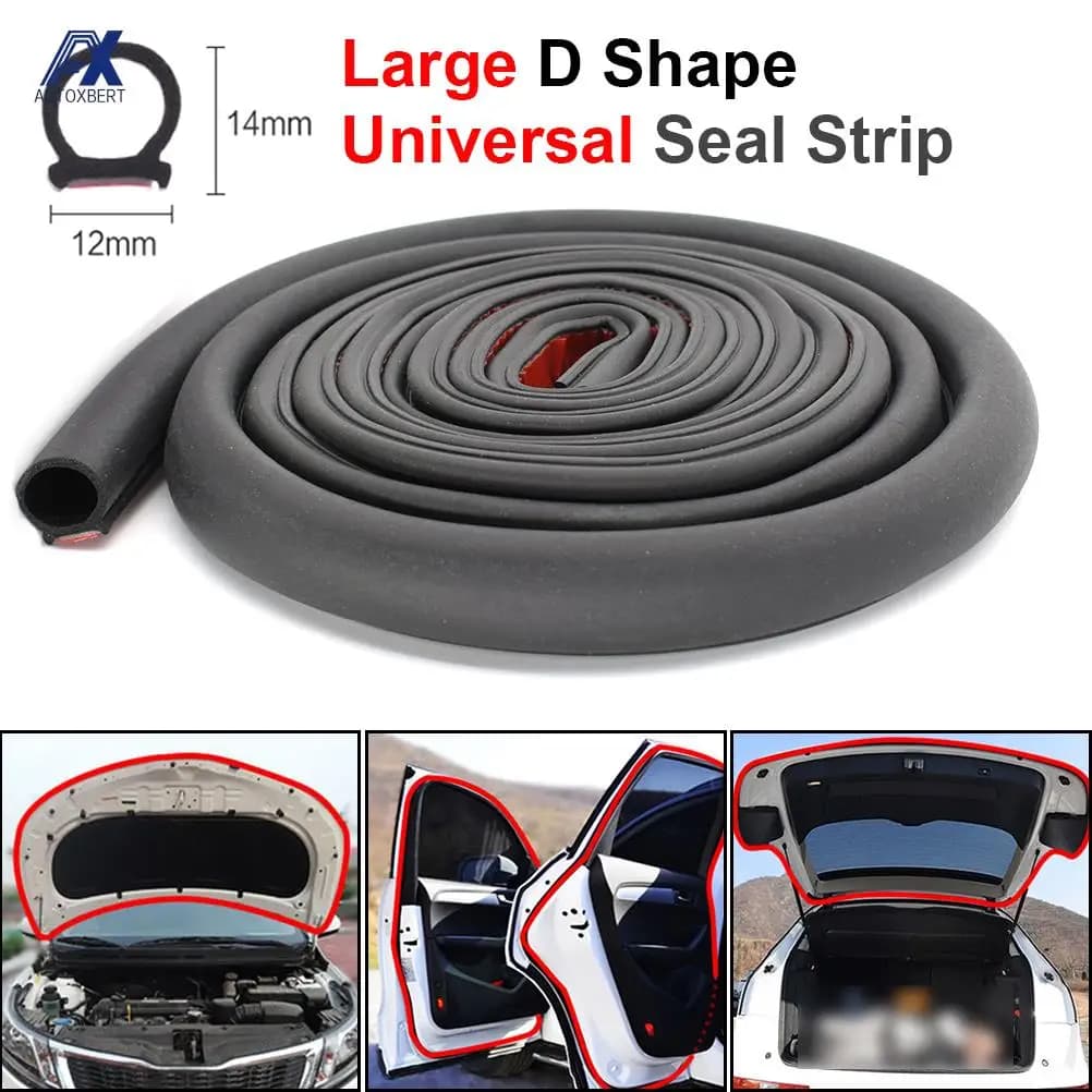 Striscia di tenuta in gomma per auto 6m striscia di tenuta grande tipo D guarnizione isolamento acustico universale EPDM impermeabile per Honda Kia VW Opel