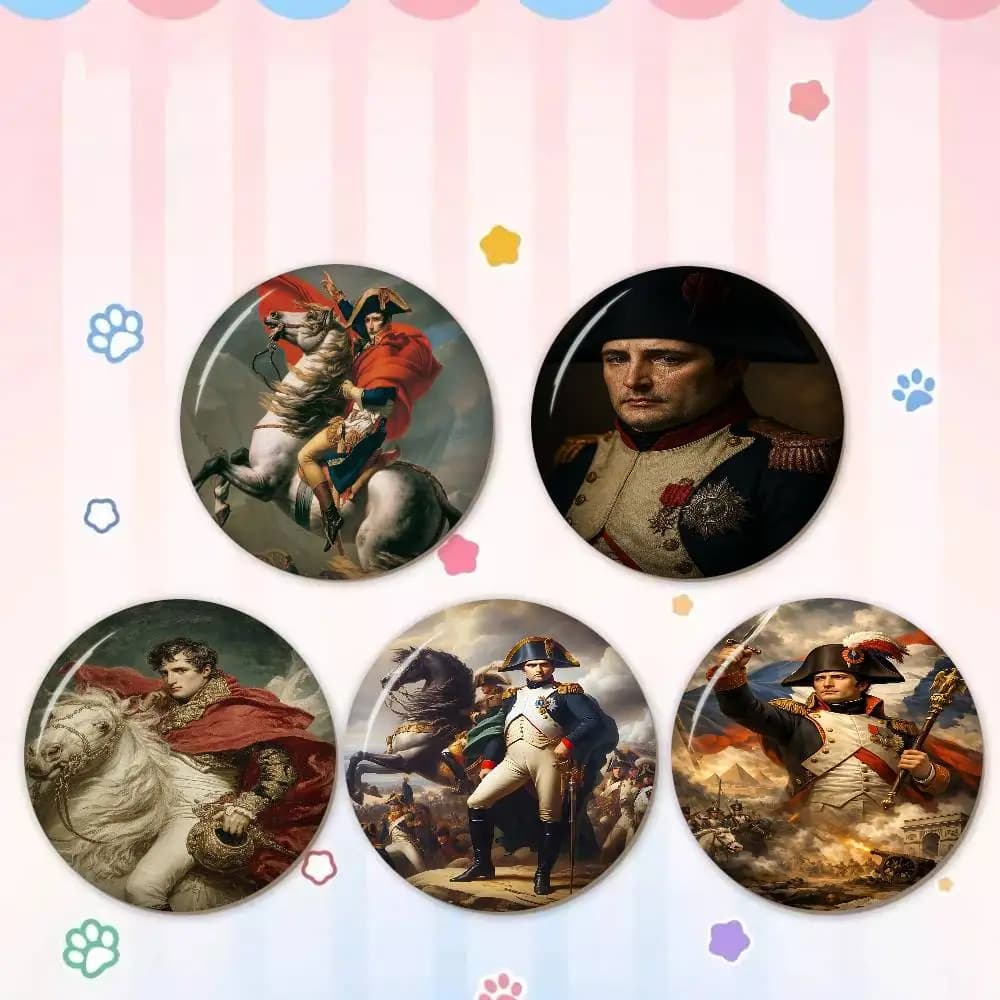 Spilla da bavero con motivo Napoleone Bonaparte, stile anime e cartone animato, graziosa, per giacca e jeans, accessorio regalo