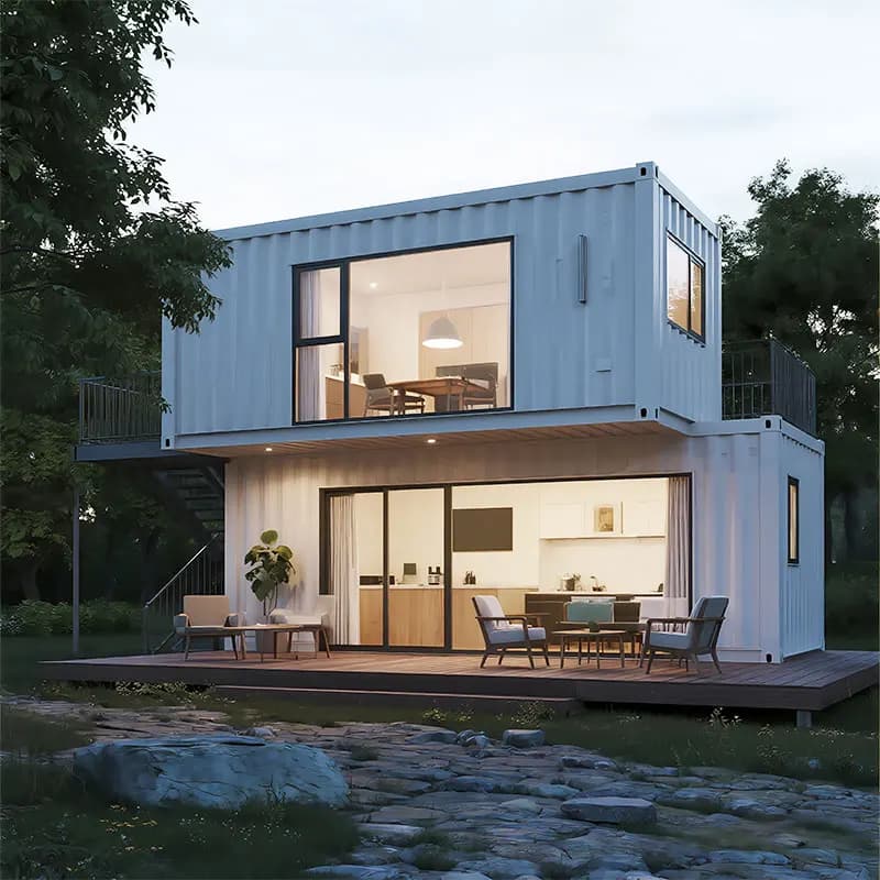 Casa Mobile Contenitore Quadrato Smontabile con Parete a Tenda, Installazione Rapida, Design Moderno, Traspirante, per Resort Rurale