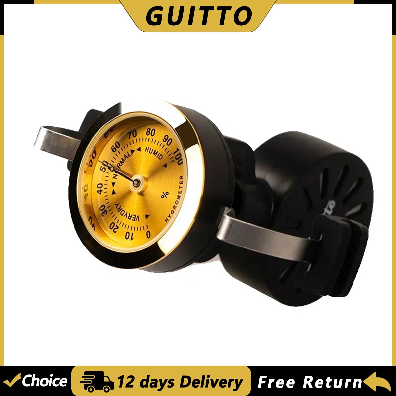 GUITTO GHD-02 Ukulele Sound Hole Humidifier Hygrometer 4 Strings Ukulele Guitar Humidifier for 21/23/24/26 Inch Ukulele Guitar
