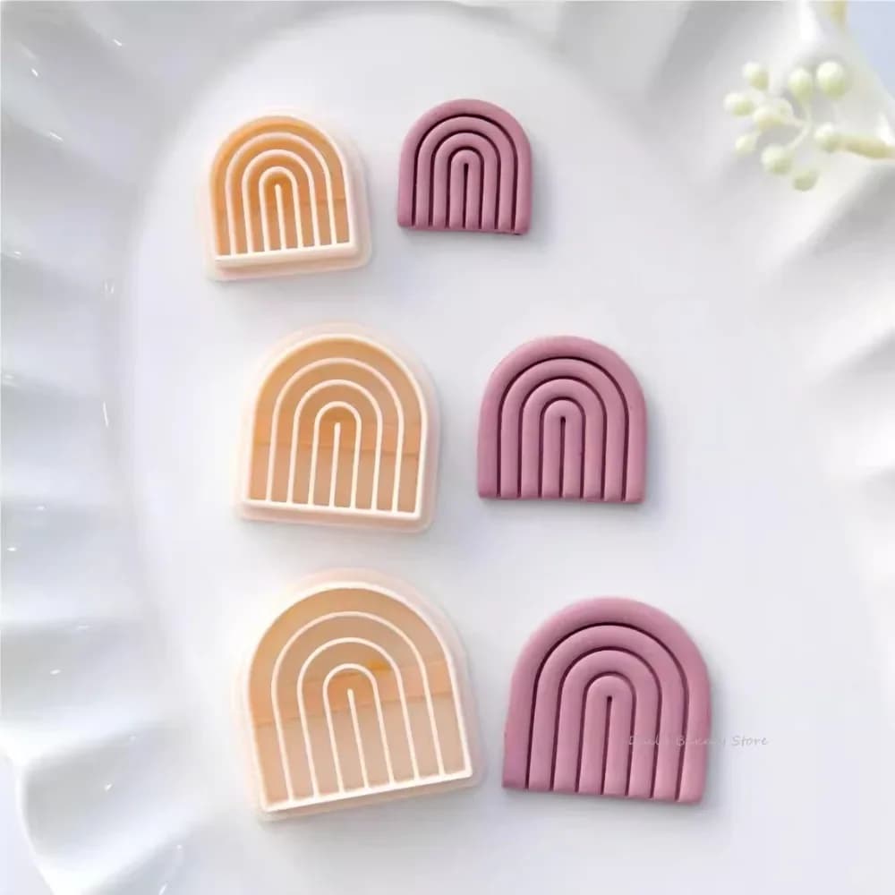 Arch Polymer Clay Earring Cutter Mold Soft Pottery Clay Cutters Wave Rainbow Shape Mold for Earring Jewelry Pendant Making