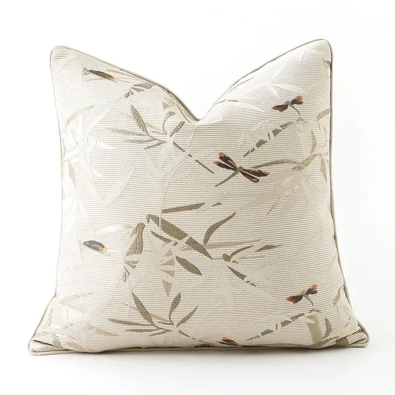 Fodera per cuscino jacquard cinese di fascia alta Federa quadrata jacquard libellula Fodere per cuscini per divani per la casa di lusso leggere decorative