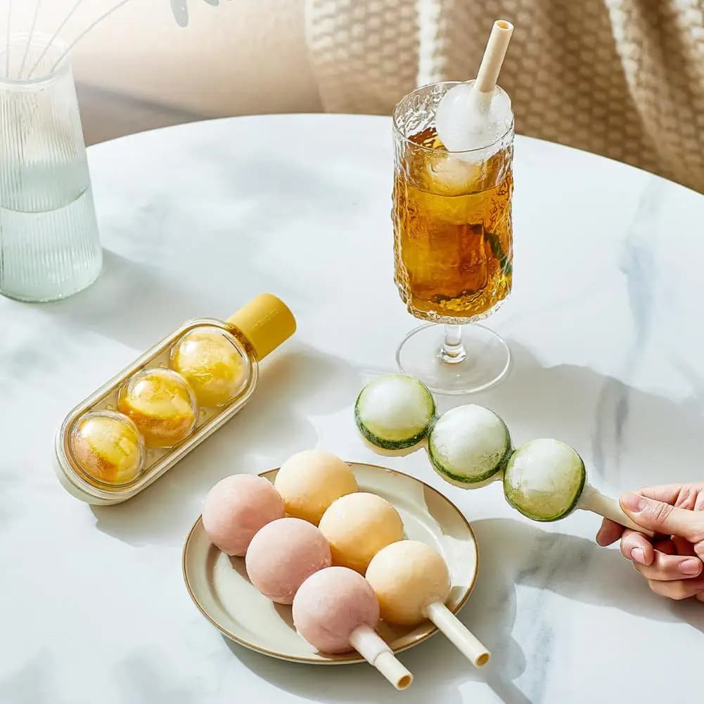 Stampo per dessert per ghiaccioli Stampo per ghiaccioli Stampo per palline di ghiaccio per ghiaccioli in silicone con cocktail integrati per bambini per rinfrescare