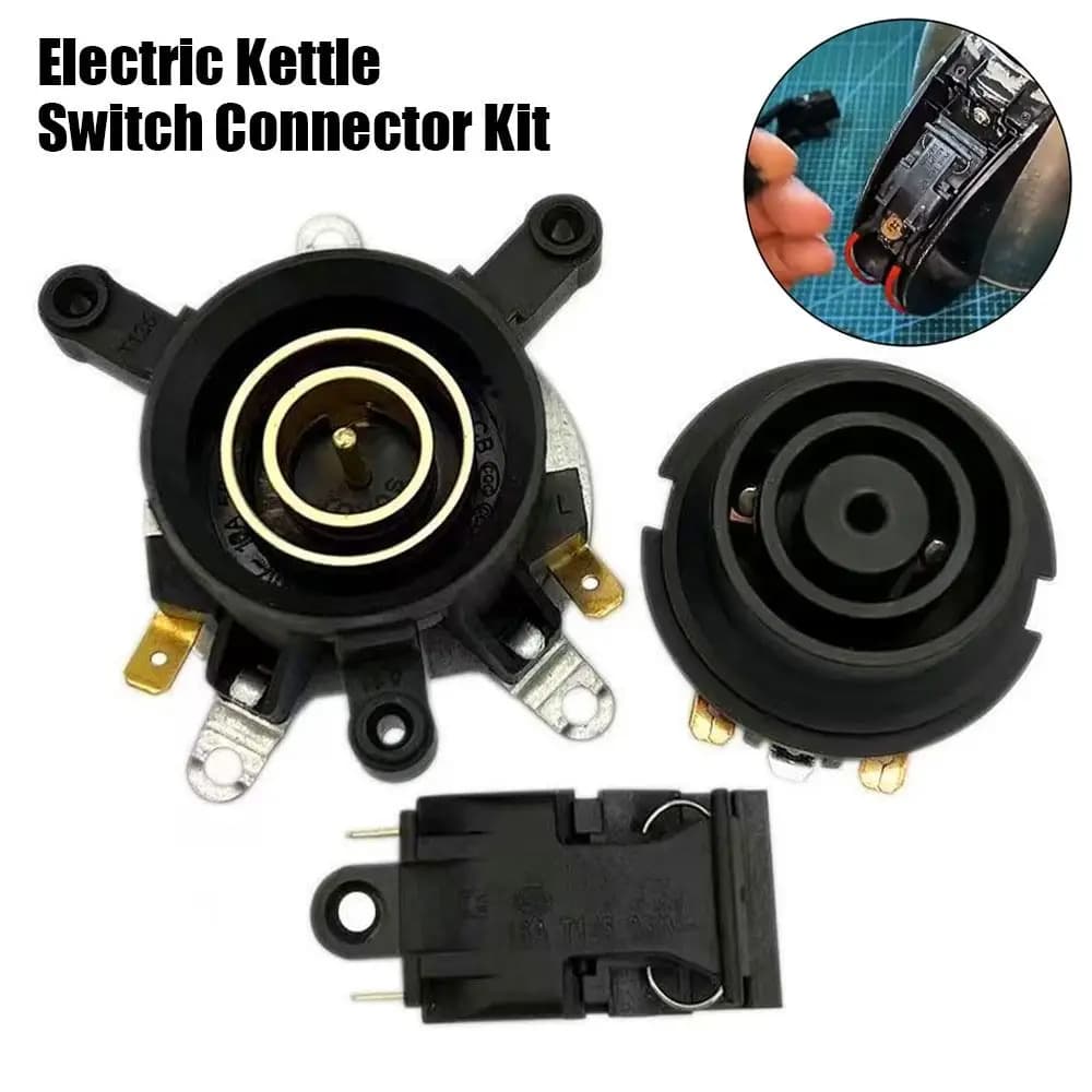 3 pcs/set Base Thermostat Temperature Switch Kit Connector Replaceable Plastic Electric Kettle Accessories For Universal Domestic Use