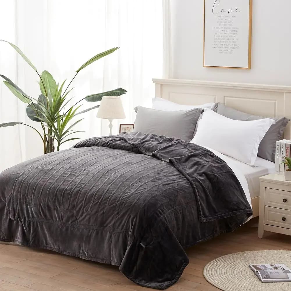 Coperta Elettrica Queen a 10 Livelli con Spegnimento Automatico, Riscaldamento Rapido e Lavabile in Lavatrice (84x90 Pollici, Grigio Antracite)
