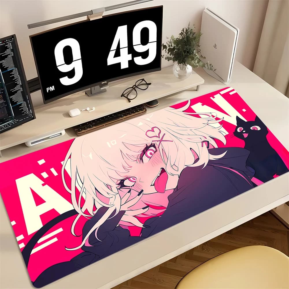 Tappetino per Mouse Gamer Anime Ragazza Rossa, Tappetino per Tastiera, Protezione Scrivania Gaming, Tappetino Grande per Laptop, Mousepad Cartoon XXL Kawaii