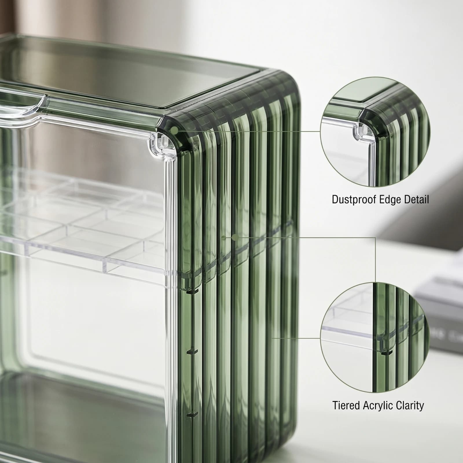 Acrylic Display Case with Shelf Sealed Acrylic Display Box with Door Storage Organizer Sturdy Container Space-Saving