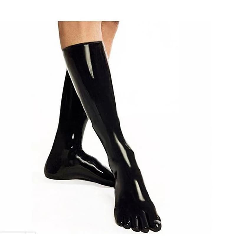 Latex Rubber Socks Stocking Seamless 3D 5 Toe Socks Middle Knee Socks Club Wear for Men and Women Catsuit