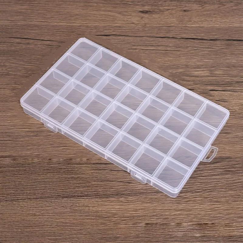 Transparent Jewelry Box, Transparent Plastic Organizer Box, Empty Display for Earrings and Beads