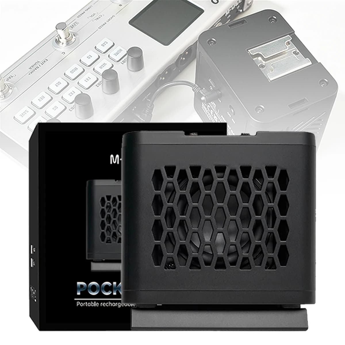M-VAVE Pocket CAB Portable Guitar Speaker – 10W, 7h Battery, 1.75" Full-Range, Dual Passive Radiators, for Effect Processors