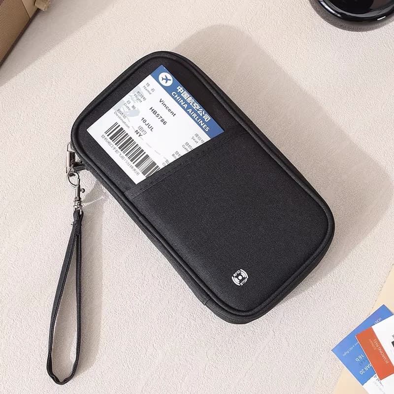 RFID Blocking Passport Holder Bag for Family Travel Essentials Passport Wallet Travel Document Organizer Credit Card Case