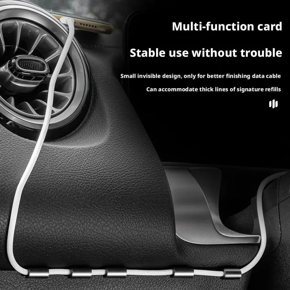 Nero Mini Car Wire Clip Holder Tidy Gestione dei cavi Cruscotto Interno Cord Organizer Fissatore Autoadesivo Veicolo Accesso J3U4