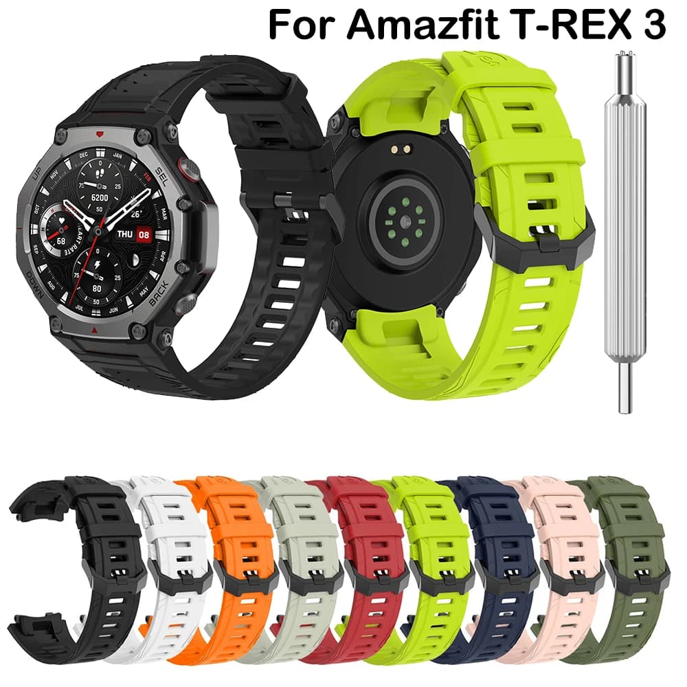 Cinturino in silicone per Amazfit T-Rex 3 Smart Watch Band Bracciale per Huami Amazfit T Rex 3 Cinturino di ricambio originale