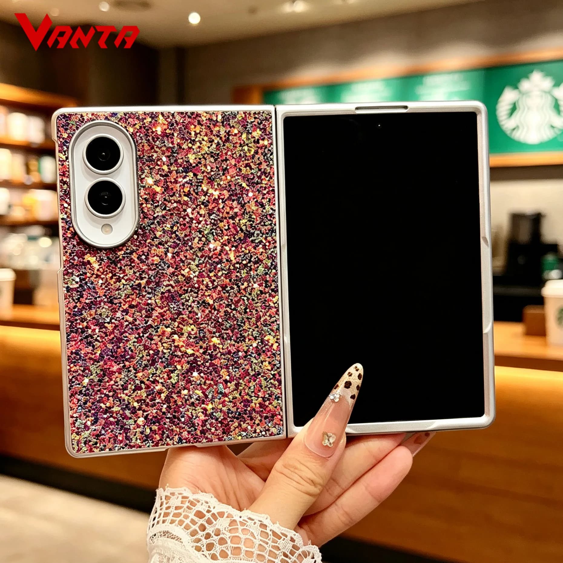 Z Fold8 Wide Y2K Bling Glitter Electroplate Case for Samsung Galaxy Z Fold 8 Ultra Zfold 7 6 5 4 Silver Frame Bumper Slim Cover