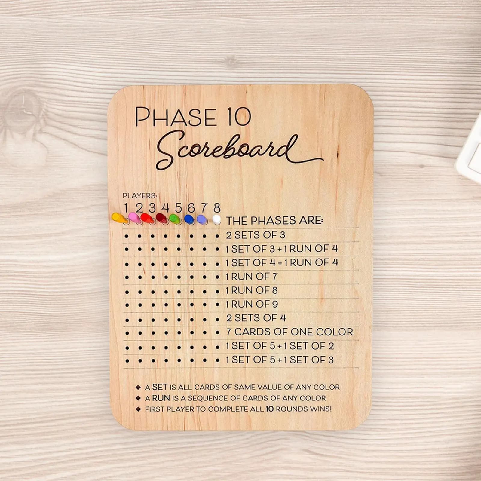 Score Board Scoring Board Wooden 10 Scorecard for Game Party Family