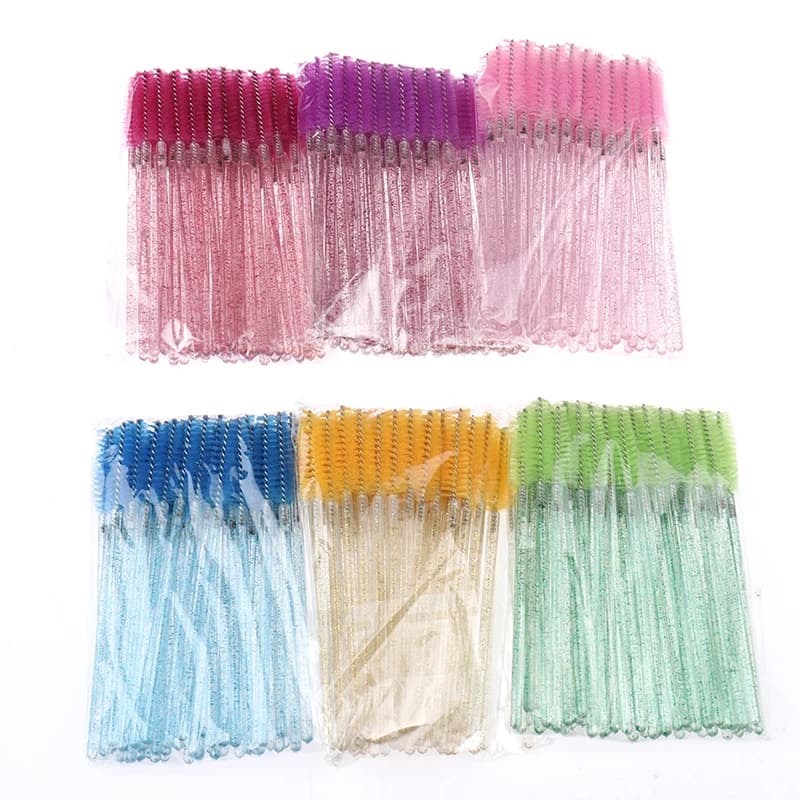 ,AD, 50 disposable eyelash applicators, crystal mascara brushes, glittered eyelash combs, micro makeup applicators