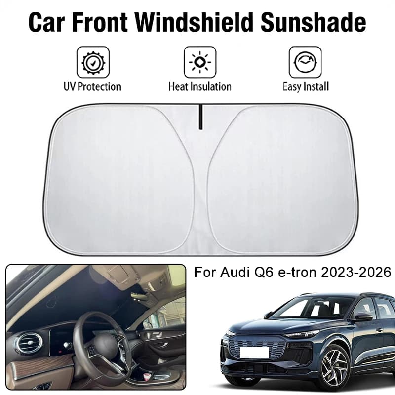 Parasole per Parabrezza Anteriore Auto per Audi Q6 e-tron 2023-2026, Protezione UV e Isolamento Termico, Accessorio per Interni Auto
