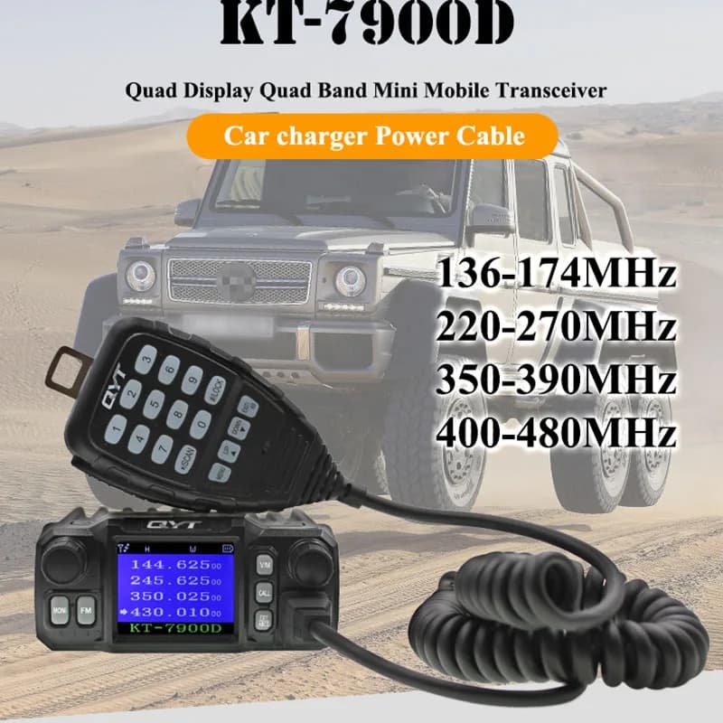 Originale QYT KT-7900D 25W Quad Band 2206 versione Mini autoradio Mobile 136-174/220-260/350-390/400-480MHz 10KM Walkie Talkie