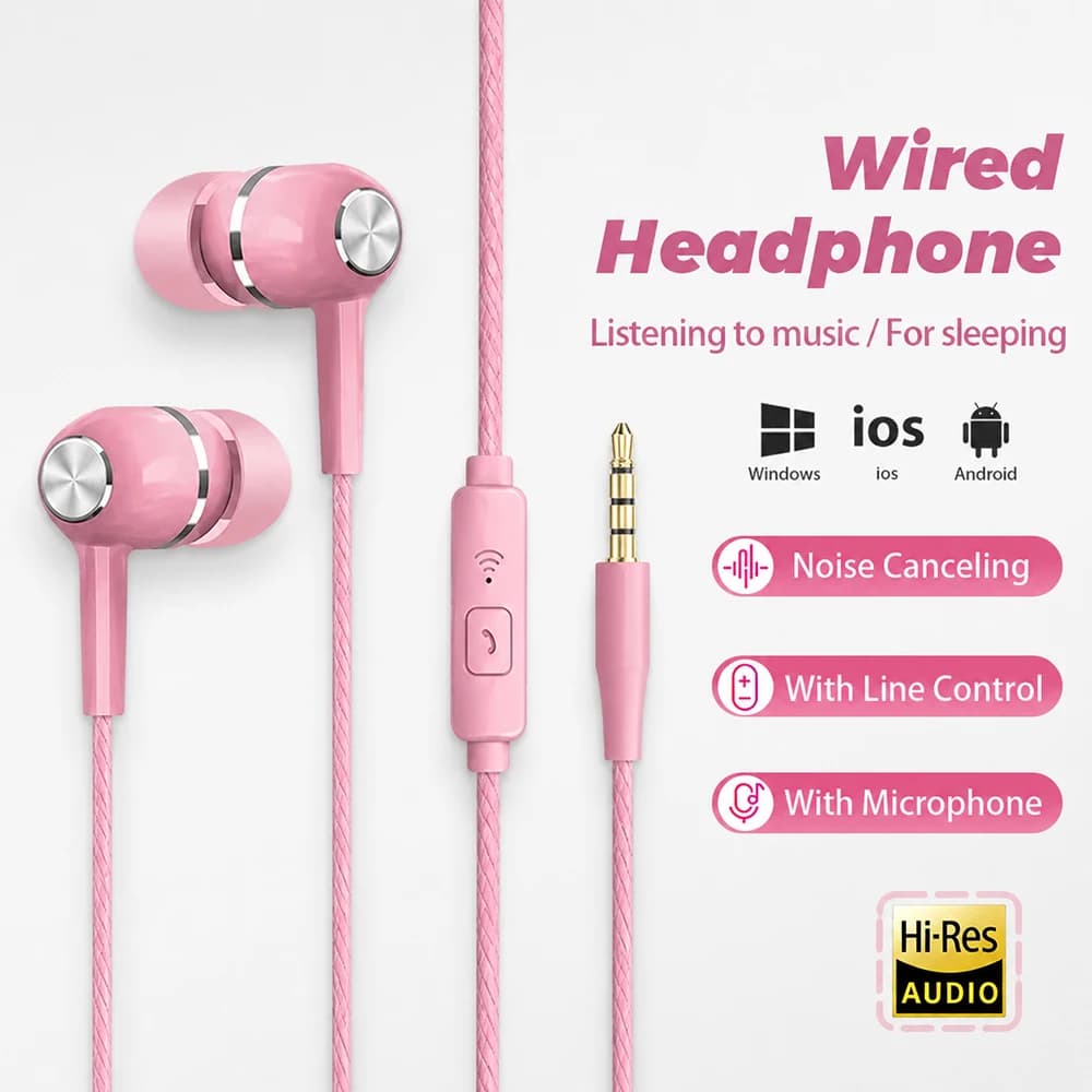 3.5mm In-Ear Headset For Music Game Sports Calls HiFi Bass Stereo Sound Gaming Sport Daily Headset Daily Commute Audio Supplies
