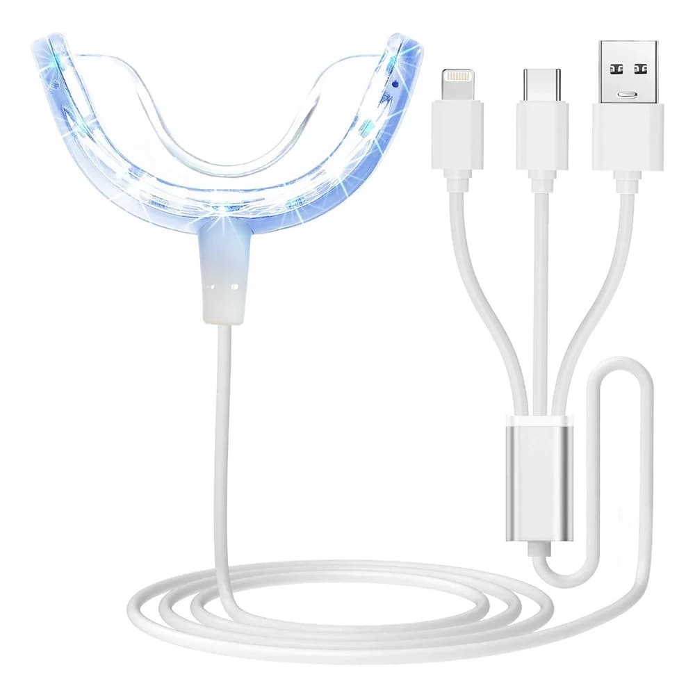 Luce acceleratore per sbiancamento dei denti, 16 luci LED blu più potenti Vassoio per la bocca Vassoi luminosi per potenziatore per sbiancamento dei denti Uso domestico