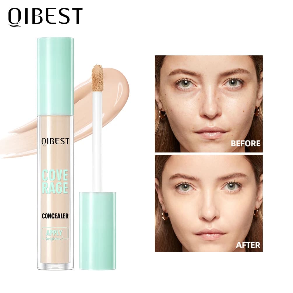 QIBEST Liquid Concealer Matte High Coverage Waterproof Oil Control Moisturizing Long Lasting Concealer Professional Face Makeup