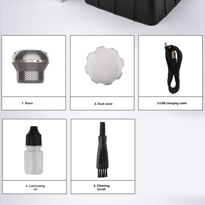 B89B-Kit electric shaver and all-in-one trimmer - Safety shaver for bald head and rechargeable beard via USB, waterproof