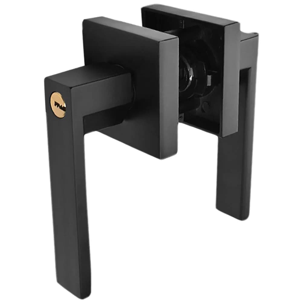 1Set Aluminum Alloy Privacy Door Knob Matte Black Heavy Duty Bedroom Bathroom Door Lock Lever Handle Replacement