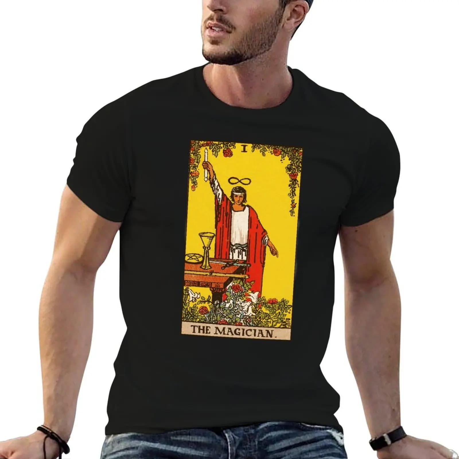 Tarocchi Carta Il Mago Carta Arcana Major One 1 T-shirt maglietta anime maglietta maglietta con stampa personalizzata