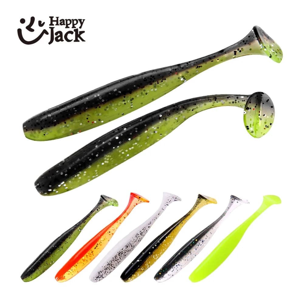 HappyJack 2025 Esche a vite senza fine morbide Esca in silicone 15 pezzi 5 cm 10 pezzi 7 cm Pesce di mare Pva Swimbait Wobblers Articoli per la pesca artificiale