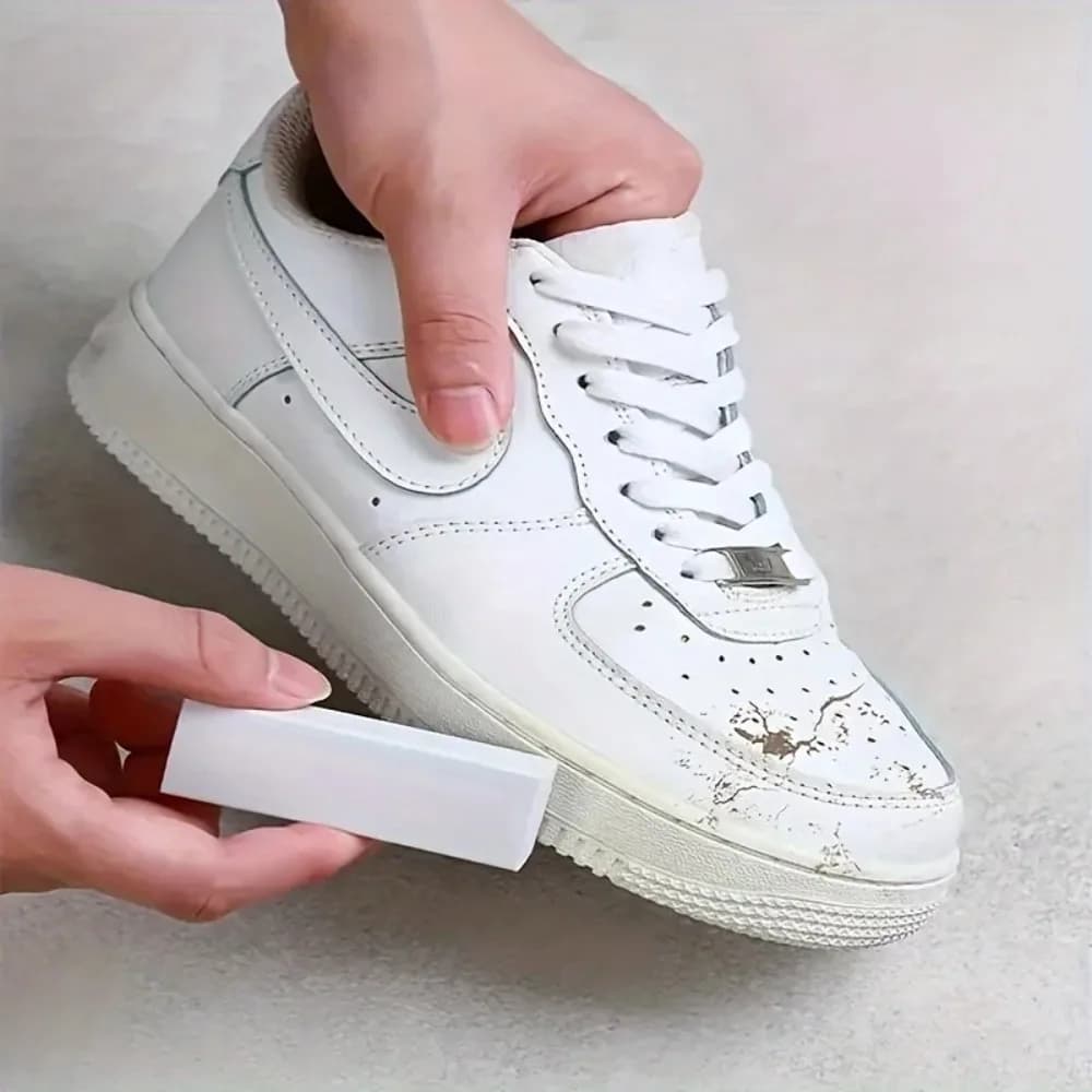 Gomma detergente portatile per scarpe da ginnastica, camoscio e pelle - Gomma decontaminante impermeabile per scarpe bianche e spazzola per lucidare le scarpe