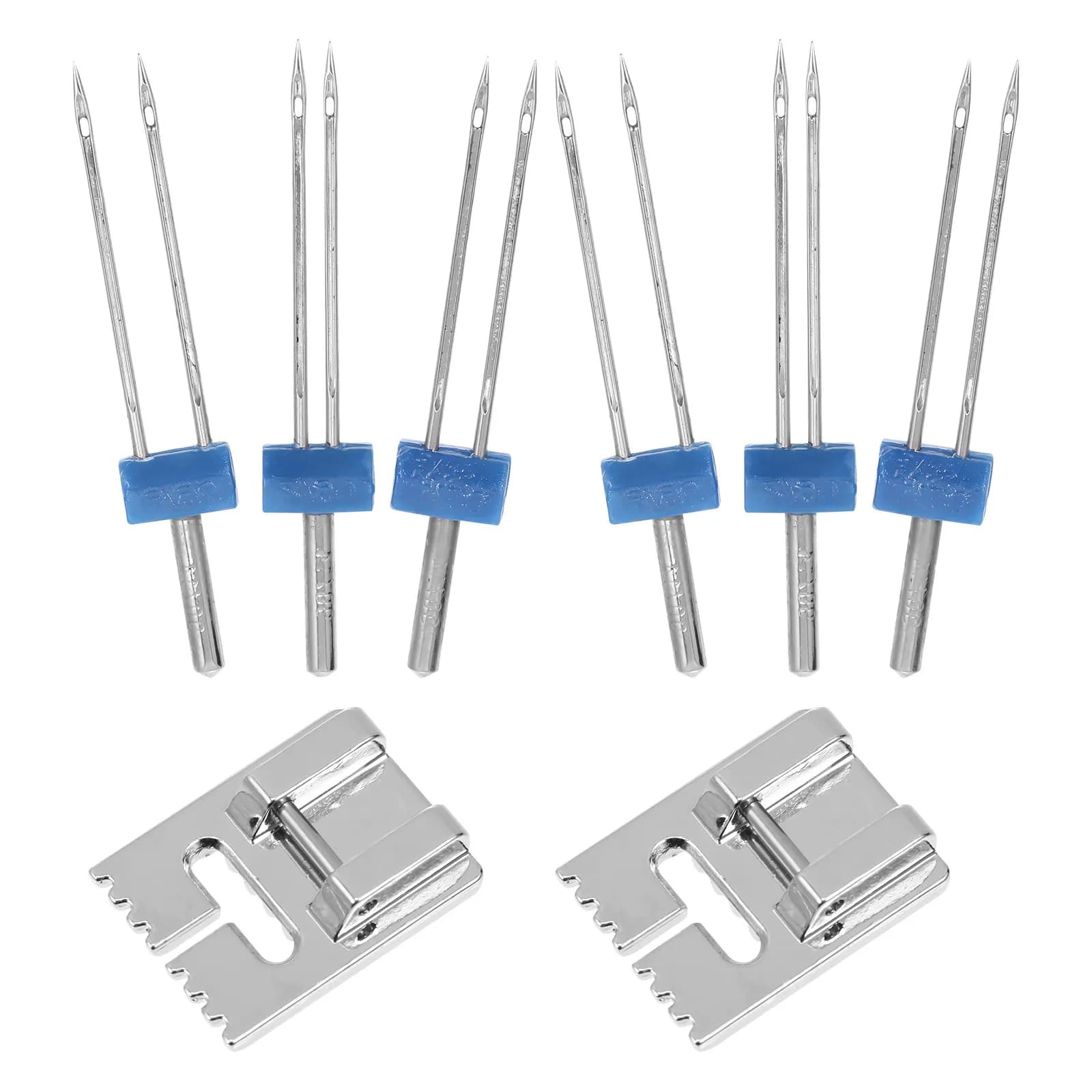 2 Set di Aghi Doppi per Macchina da Cucire, Kit di Aghi Gemelli in Acciaio Inossidabile, Strumenti e Accessori Portatili per Cucito