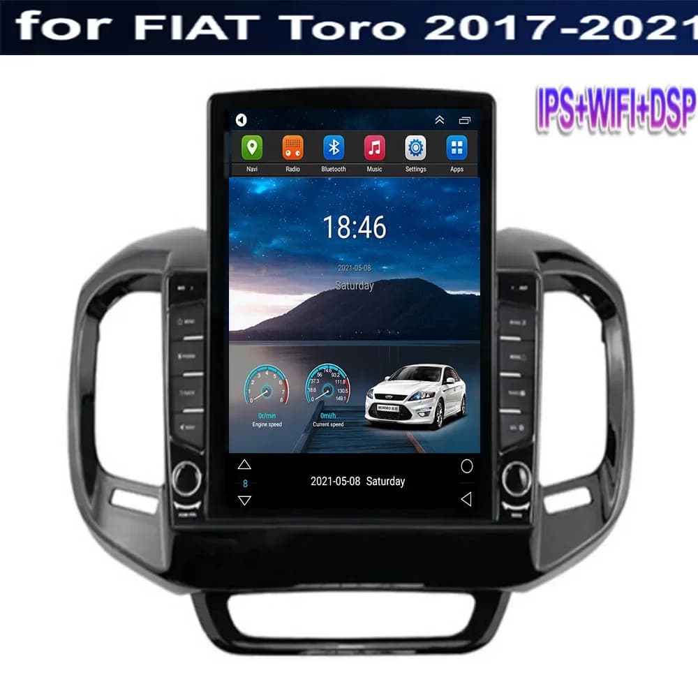 Car Android 14 Carplay For FIAT Toro 2017 - 2030 For Tesla Style Car Radio Stereo 2 Din Carplay AUTO 2DIN Multimedia Player GPS