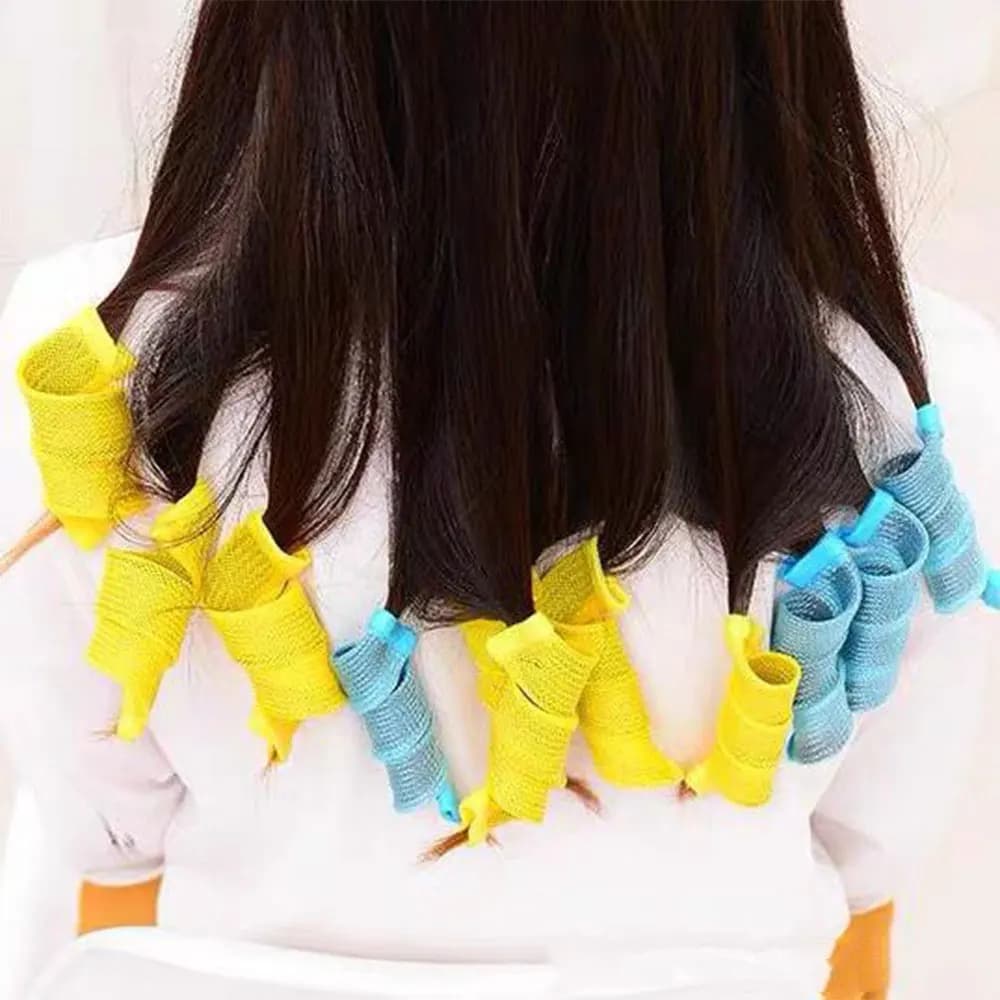 28PCS Multi Color Hair Curling Tool Plastic Lazy Person Big Wavy Hairstyle Maker Egg Roll Hairstyle Iron