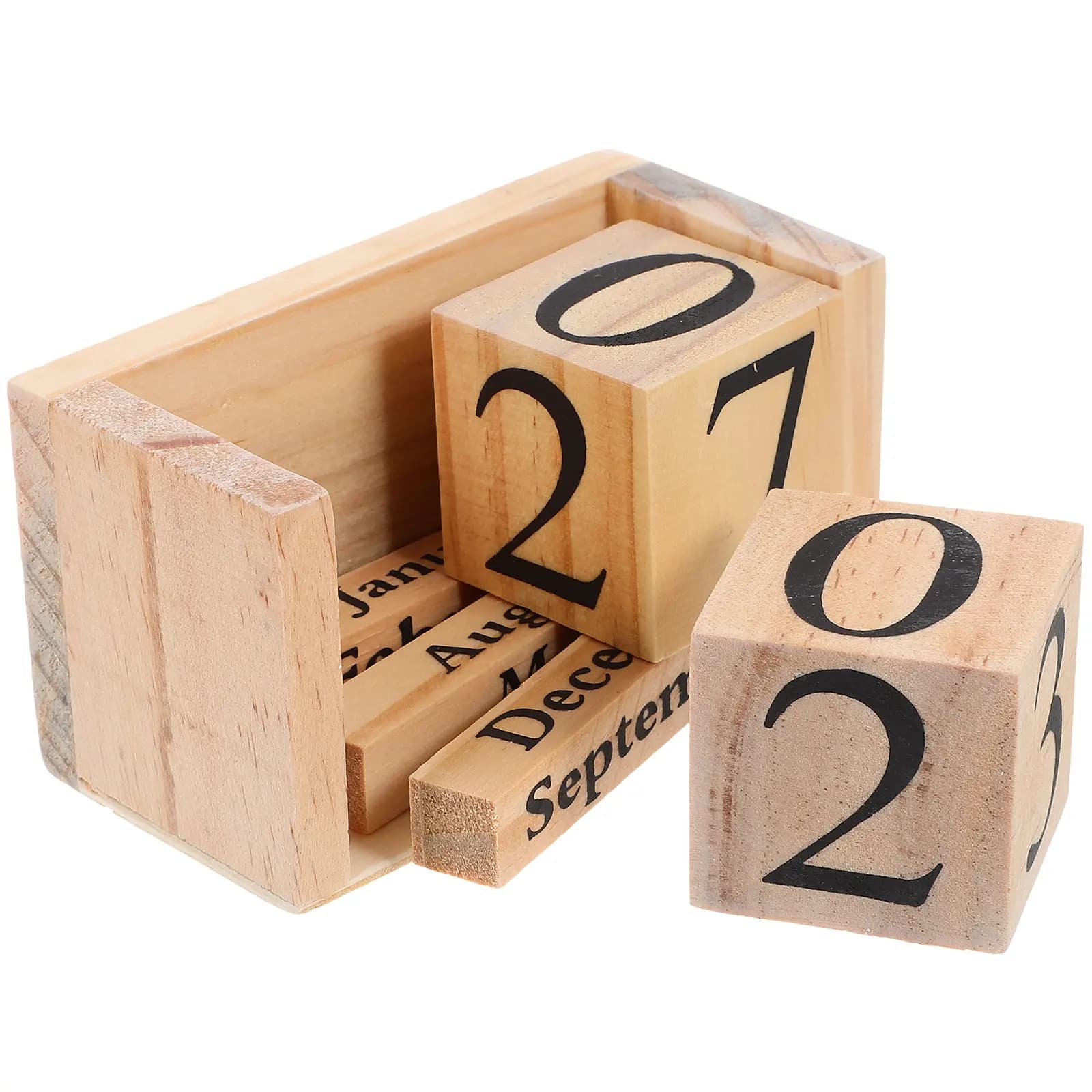 Eleganti Blocchi Calendario in Legno Riutilizzabili Design Europeo Calendario da Tavolo Manuale per Ufficio Scuola Dormitorio Decorazione Casa
