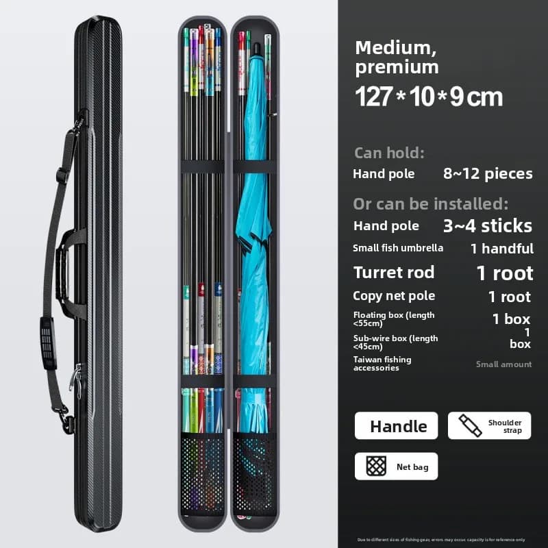 Hard Shell Rod Case Handheld Lightweight Portable Waterproof Fishing Tackle Bag Multifunctional Fishing Tackle Bag Fishing Box