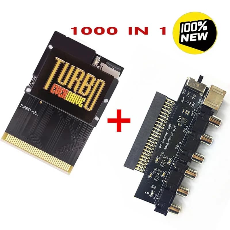 Scheda di gioco console motore PCE Black Gold Edition TURBO 600 IN 1 O Scheda RGBS Video Booster Uscita segnale RGBS Uscita audio
