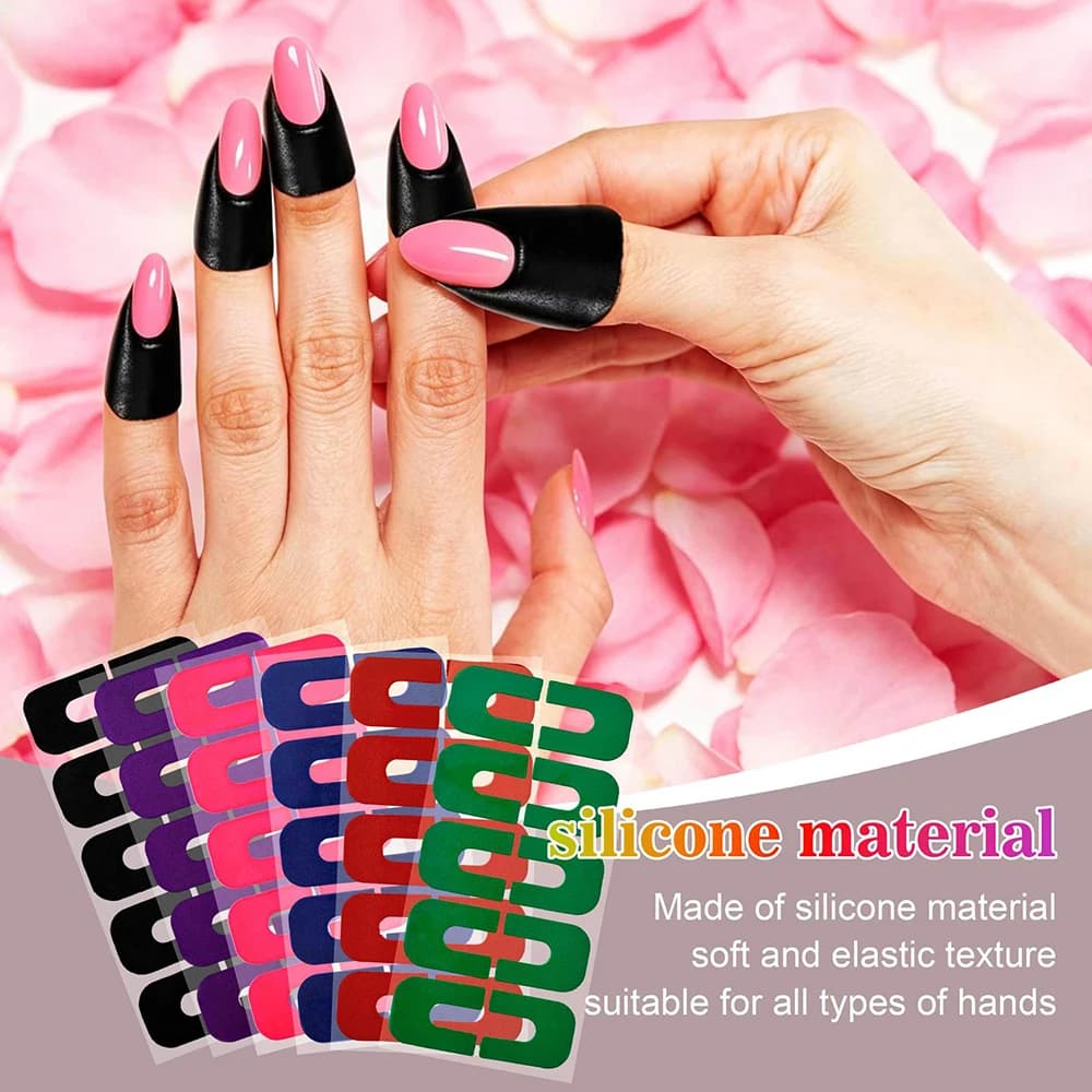 200Pcs Nail Polish Protector For Fingers UV Protection U-Shaped Nail Art Sticker Cuticle Protector Nails Painting Peel Off Tape