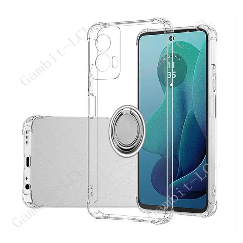 For Motorola Moto G 5G 2024 6.6" Moto G 2024 Back Ring Holder Bracket Phone Case Smartphone TPU Soft Silicone Cover