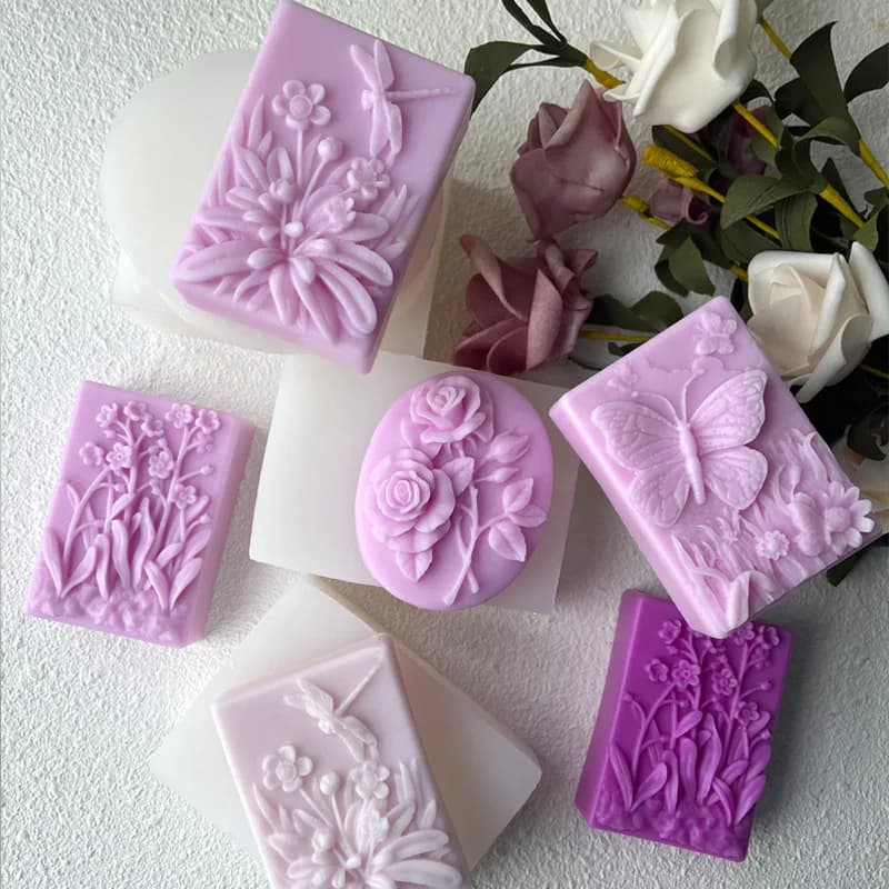 Dargonfly Flavor Silicone Candle Print Flower Shape Round Butterfly Hand-made handmade soap mold