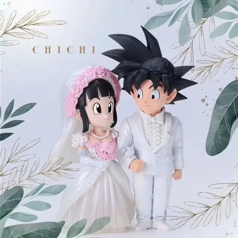 Son Goku e Chichi Matrimonio Mariage Modello Dragon Ball Z Action Figure DBZ Capitale Figurina Anime PVC GK Statua Ornamento Giocattoli