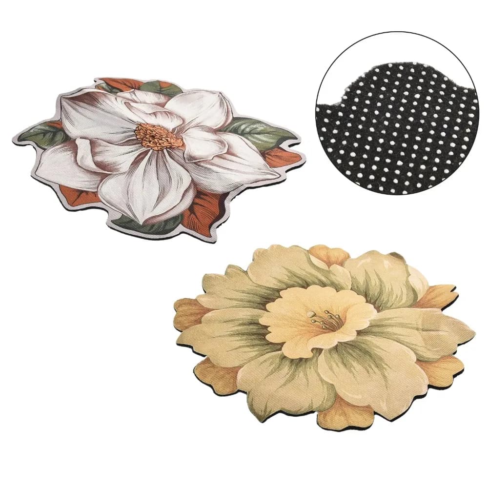 Baby Crawl Tappeto floreale a forma speciale Tappetino pastorale peonia loto 40x40 cm Magnolia Guarnizione porta Guardaroba