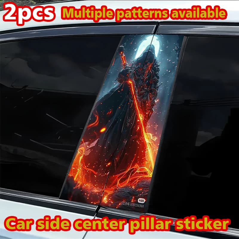 Wall decal B for car, 2 pieces, Grim Reaper, custom scratch-resistant film