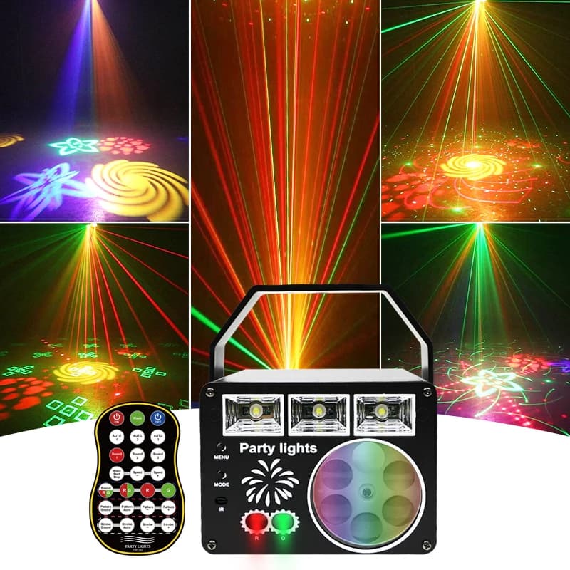 3in1 LED Modelli a nido d'ape Party Disco Light Proiettore laser Palla Compleanno Bar DJ Disco Vacanza Decorazione natalizia Lampada H5N6