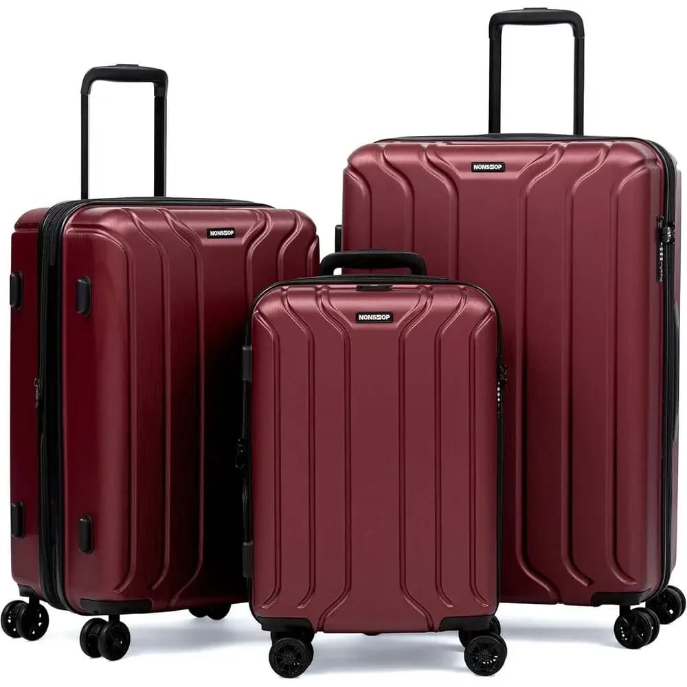 Expandable Spinner Luggage Set with Hard Shell, TSA Lock, USB Ports (3-Piece, 20/24/28 inches)