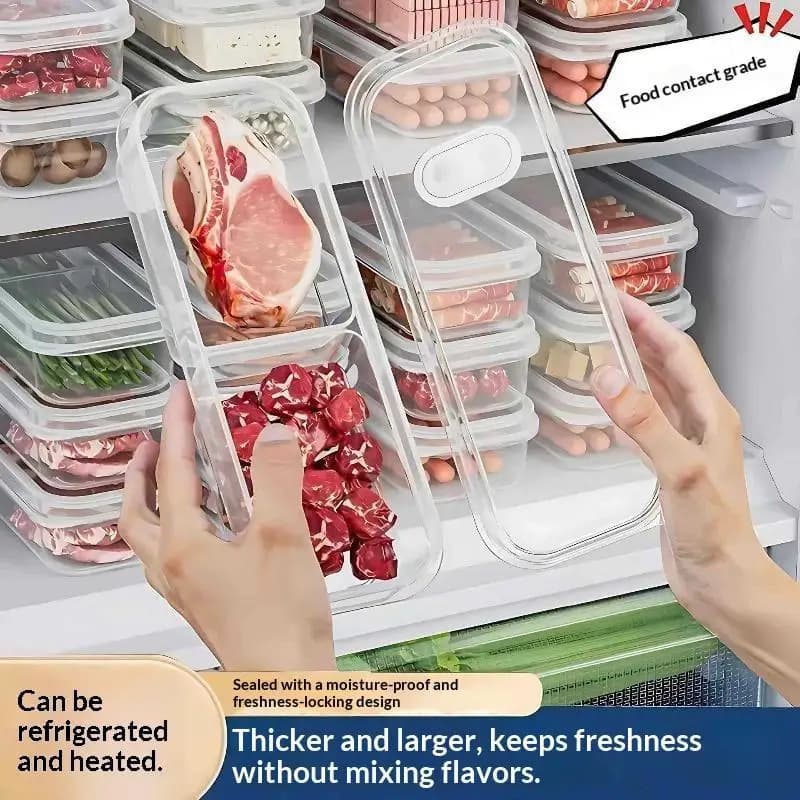BPA Free Food Storage Container 1P Square Refrigerator Freezer Organizer for Kitchen Vegetable Storage