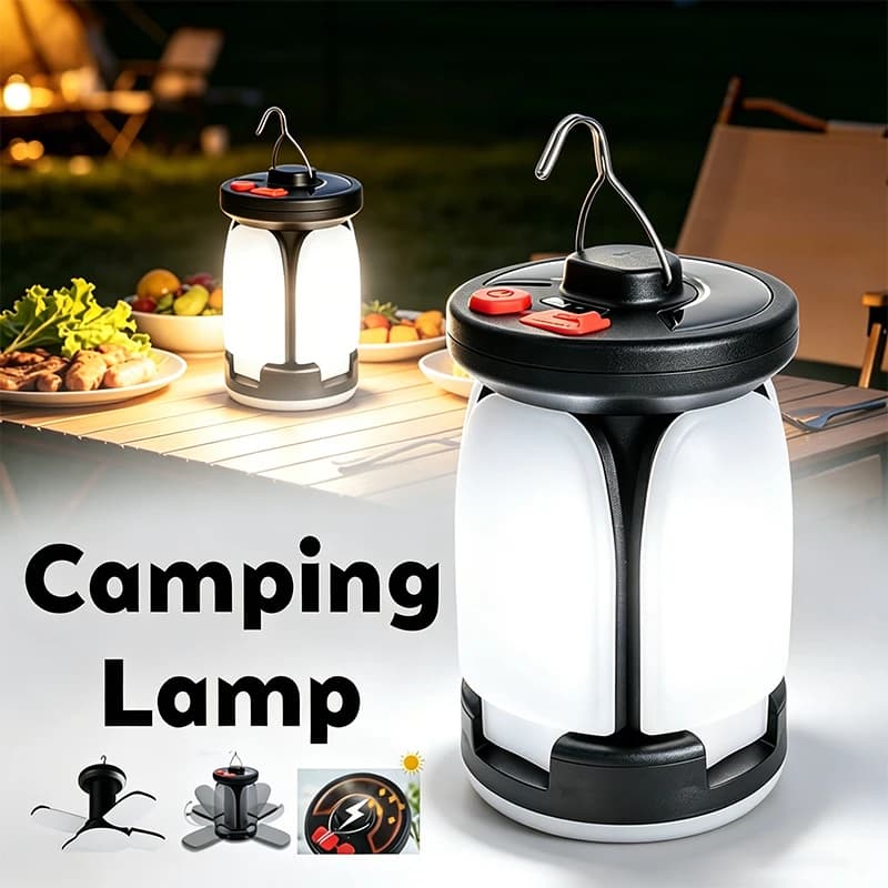 Lampada da Campeggio LED a Forma di Foglia, Illuminazione Esterna, Luce d'Emergenza Solare USB Ricaricabile, Lanterna per Tenda, Pesca e Viaggi