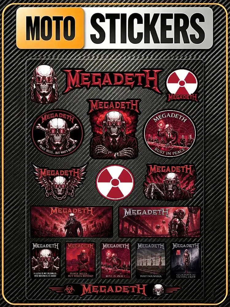 M-egadeth- Safety Reflective Waterproof Auto Decal Scratch Cover Stickers Universal For Bike Helmet Mug Refrigerator