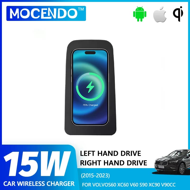 Car Wireless Charger Panel for Volvo S60 2020-2030 XC60 V60 2018-2023 S90 V90CC 2016-2023 XC90 2015-2023
