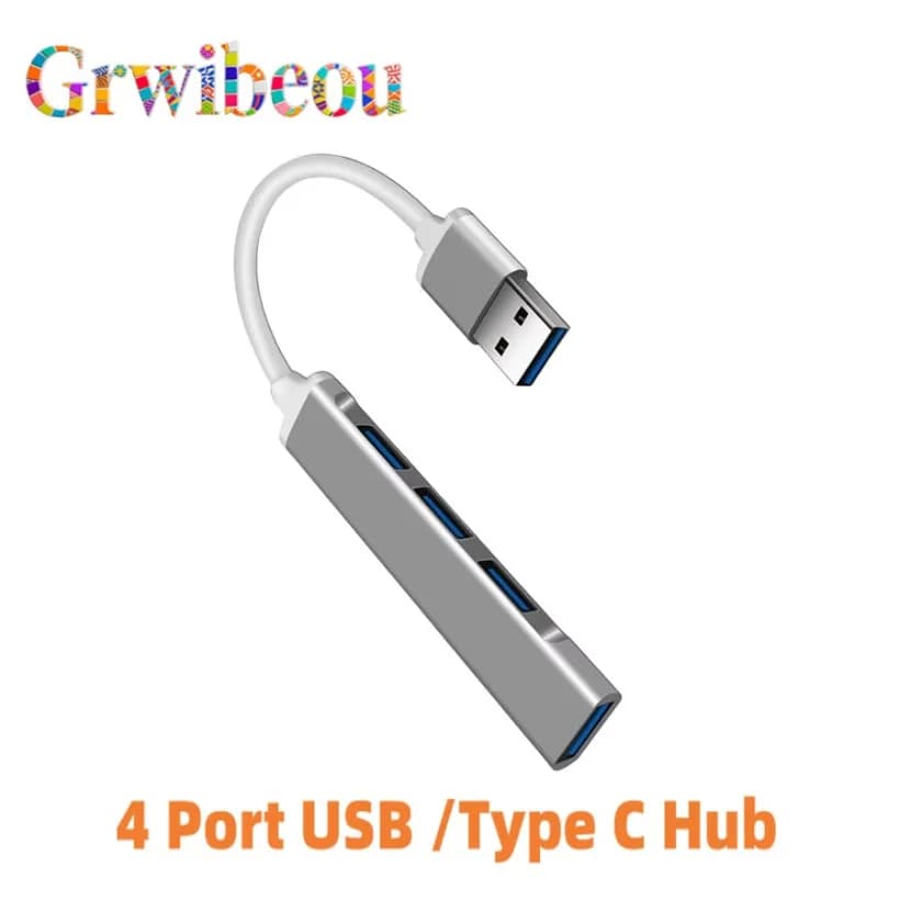 Adattatore splitter hub USB 3.0 /Type C a 4 porte OTG ad alta velocità da 5 Gbps per MacBook Pro 13/15 Air Xiaomi Huawei PC e accessori per computer