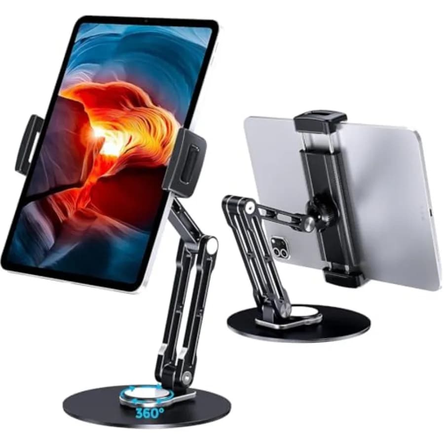 Supporto per Tablet e Monitor Portatile da 15.6''-16'' con Base Girevole a 360° per Kindle da 4.7''-16'' e Registratore di Cassa